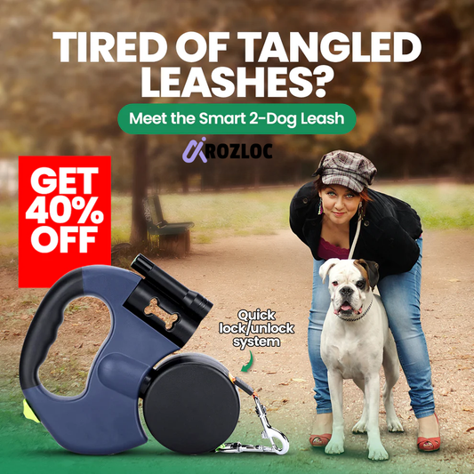 Retractable Dual Leash for Walking Two Pets