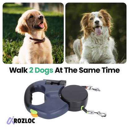 Retractable Dual Leash for Walking Two Pets