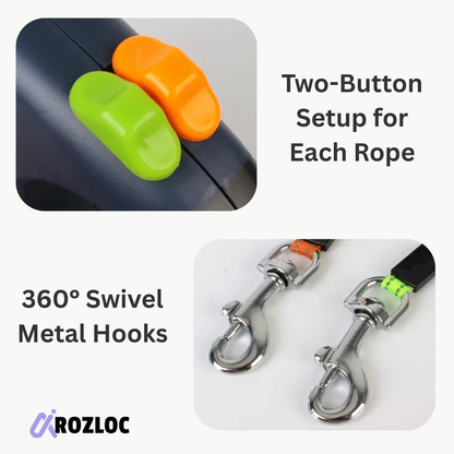 Retractable Dual Leash for Walking Two Pets