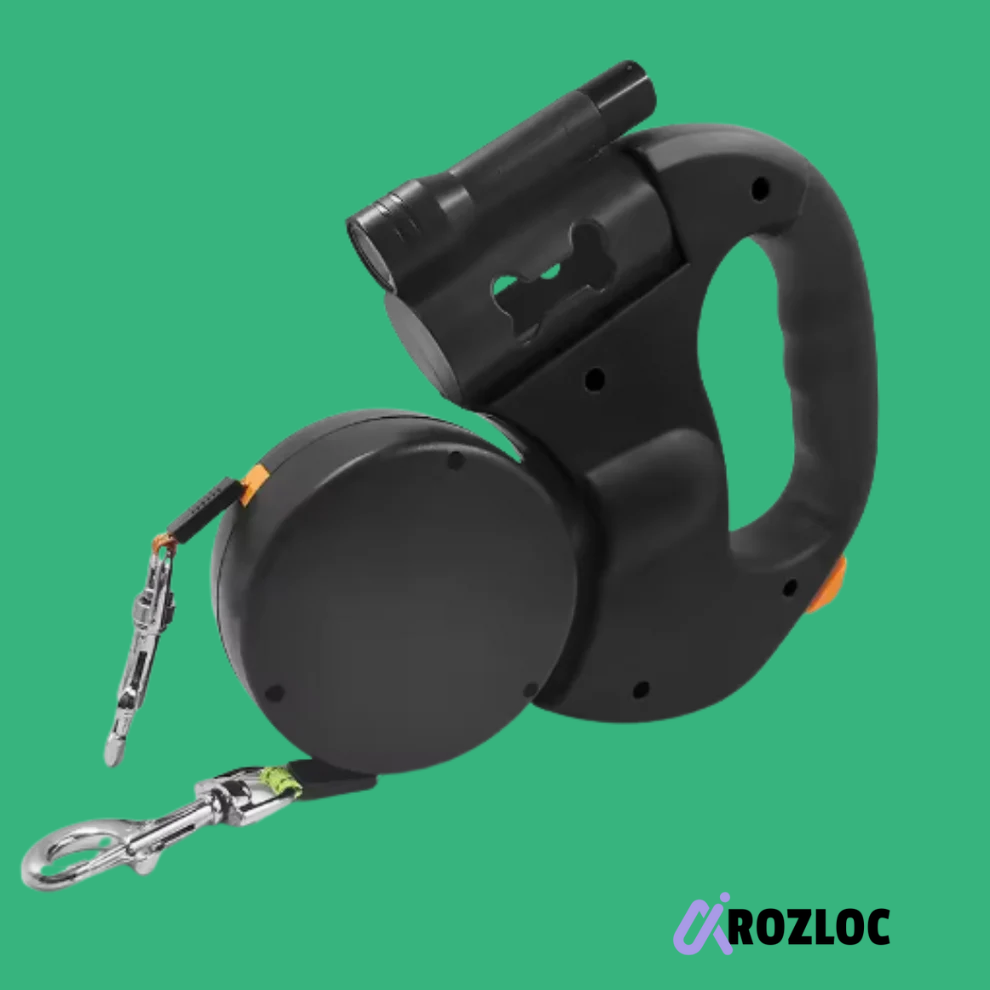 Retractable Dual Leash for Walking Two Pets