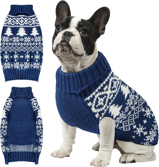 Turtleneck Knit Christmas Dog Sweater  Petcetera